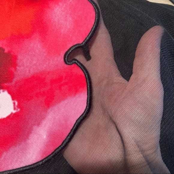 BELLE BY BADGLEY MISCHKA Sz 10 Floral and Mesh A-Line  Zipper Closure Dress - Picture 14 of 14